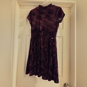 Armani Exchange Velvet Mini Dress in Rich Purple